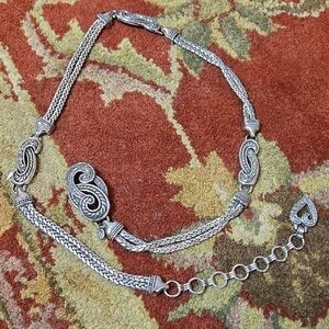Vintage Brighton Elegant Silver Metal Belt